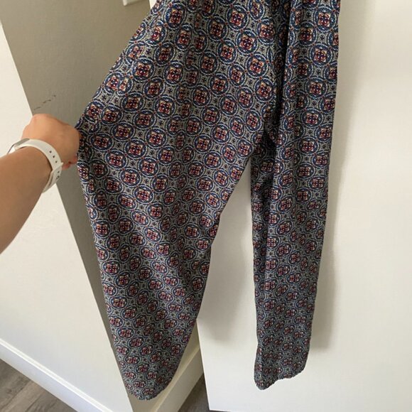 Sans Souci Geometric Pattern Strappy Romper with Waist Tie / Size S - Picture 5 of 7